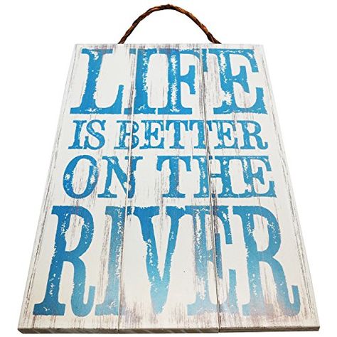 Life Is Better On The River Wood Sign for Wall Dcor PERFECT FOR ANY HOME DECOR * This is an Amazon Affiliate link. Click image for more details. River House Decor, Rustic Log Cabin, River Cabin, Patio Signs, Barn Wood Signs, Nautical Wall Decor, Country Decor Rustic, Nautical Wall, Rustic Wall Art