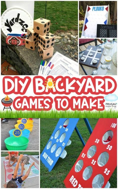 Hosting an outdoor gathering? Want to make your yard the summer attraction for the neighborhood? These DIY Backyard Games are the perfect outdoor ideas for kids and adults, day or night! #FrugalCouponLiving #outdoor #backyard #diygames #games #yardgames #backyardgames #yardideas #backyardideas #gamesforkids #summer #summerideas #summergames #gamesforadults Backyard Games For Kids, Backyard Games Kids, Backyard Sports, Diy Yard Games, Backyard Movie Nights, Outdoor Gathering, Backyard Movie, Pot Luck, Summer Fun List