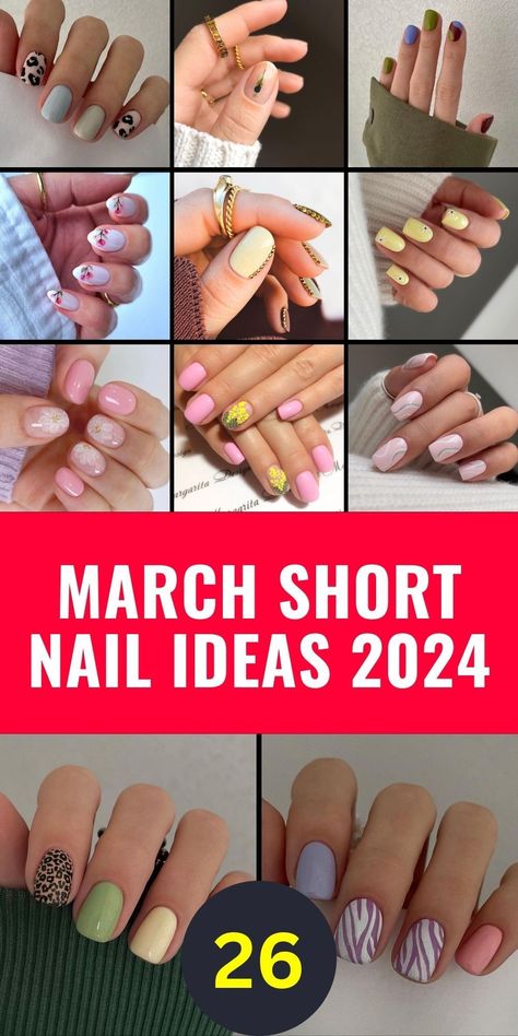 Revamp your style with these trendy march nails short 2024 ideas! Our Spring collection is bursting with colors 2024, from delicate pastels to bold and bright. Find your perfect match among our gel and acrylic options, and flaunt your fashionable square or short nails all season long! Spring Square Nails 2024, Spring Short Nails 2023 Gel, Short Spring Nails Ideas, Match Nail Ideas, March Nail Trends 2024, Gel Nails March 2024, Nails Acrylic March 2024, Trendy Nails March 2024, Spring Nails March