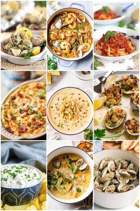 Clam Dishes Dinners, Recipes With Canned Clams, Baby Clams Recipes Canned, Clam Recipes Canned, Clam Recipes Fresh, Clam Meat Recipes, Littleneck Clam Recipes, Clam Dishes, Canned Clam Recipes