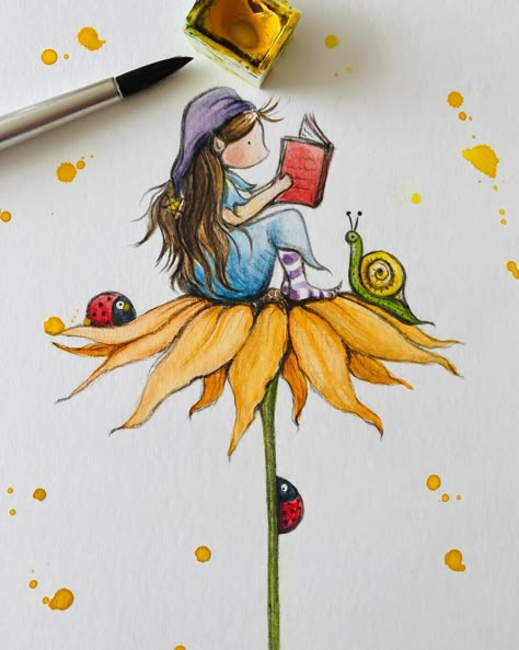 The Magic of Fairytales #watercolour #pixie #watercolourart #illustration #watercolourillustration #fairy #fairytale #floral #floralart #watercolourflowers #watercolourflorals #orangeflowers #ladybird #thesketchydormouse #fairycore #fairycoreaesthetic #artforchildren #fairyart #fairyartist #picturebookart #storybookart #kidslitart #illustrationforkids #illustrationforchildren #kidsillustration #illustrations #illustrator #illustrationartists #illustrationartistsofinstagram #illustrationartist Whimsical Illustration Doodles, Whimsical Watercolor Paintings, Watercolour Fairies, Fairytale Art Illustration, Wonder Illustration, Whimsical Art Illustrations, Watercolour Fairy, Fairytale Drawings, Quirky Drawings