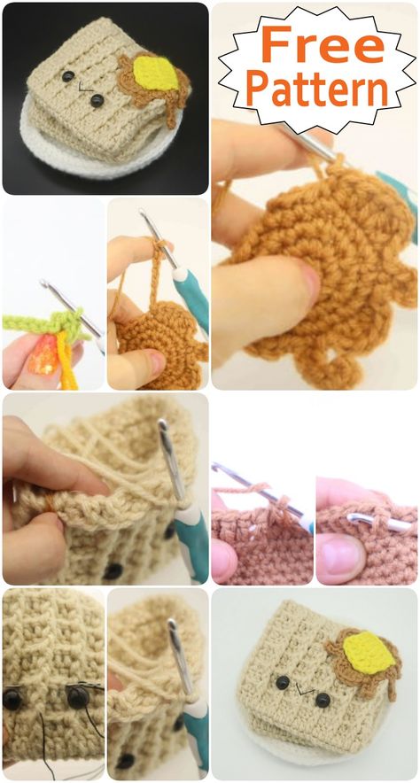 Dive into the delightful world of creating your Free Crochet Waffle Amigurumi Pattern with this free guide! Whether you’re looking to add a charming new piece to your home decor or searching for unique handmade gifts, this pattern serves wonderfully. The technique integrates fun elements like syrup drizzles and a dash of butter, mimicking a realistic waffle that brings a smile. It’s also perfect for creating play food items for kids, encouraging their imagination and playtime activities without Waffle Amigurumi Crochet Pattern, Food Crochet Patterns Free, Crochet Play Food Free Pattern, Crochet Food Free Patterns, Crochet Play Food, Crochet Waffle, Amigurumi Food, Baby Dress Diy, Crochet Organizer