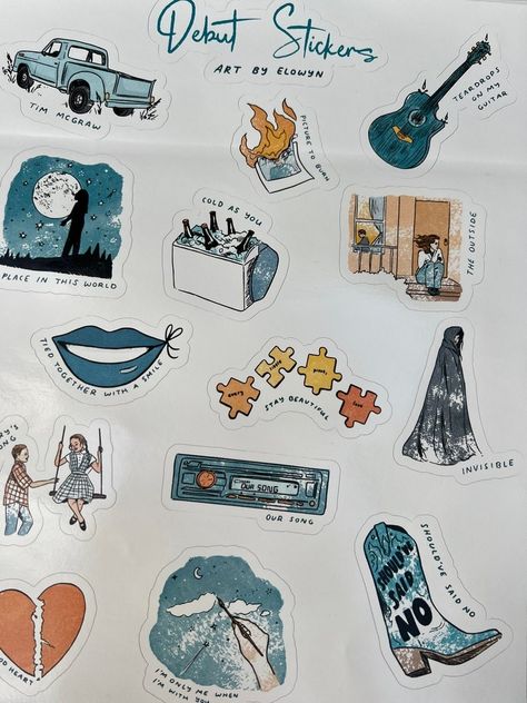 Taylor Swift Era Drawing, Taylor Swift Debut Album Doodles, Debut Taylor Swift Tattoo, Taylor Swift Debut Painting, Taylor Swift Debut Aesthetic Drawing, Taylor Swift Debut Doodles, Taylor Swift Debut Tattoo, Taylor Swift Debut Drawing, Taylor Swift Debut Stickers