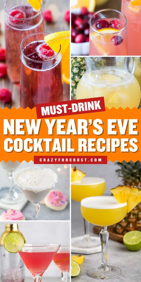 Ring in the New Year with the ultimate cocktail lineup! Check out these Must Drink New Year’s Eve Cocktail Recipes, featuring easy drink recipes and ideas for single drinks, pitchers, and festive cocktails for any size gathering. Perfect for celebrating with a large group! Fun Martini Drinks, Cocktails With High Noon, New Years Drinks For A Crowd, New Year’s Eve Martini Ideas, New Year’s Eve Pitcher Drinks, New Years Eve Martini Recipes, New Year’s Eve Margaritas, Easy New Year’s Eve Cocktails, New Years Mocktail Recipe