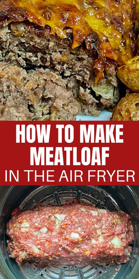 air fryer meatloaf Air Fryer Meatloaf, How To Make Meatloaf, Homemade Meatloaf, How To Cook Meatloaf, Air Fried Food, Air Fryer Oven Recipes, Air Fry Recipes, Air Fryer Dinner Recipes, Meatloaf Recipe