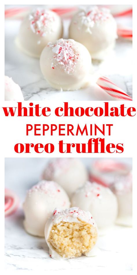 Choc Truffles, Peppermint Oreo Truffles, Oreo Cookie Truffles, White Chocolate Desserts, Peppermint Truffles, Cookie Truffles, Truffle Recipes, Amazing Cookie Recipes, Oreo Truffles Recipe