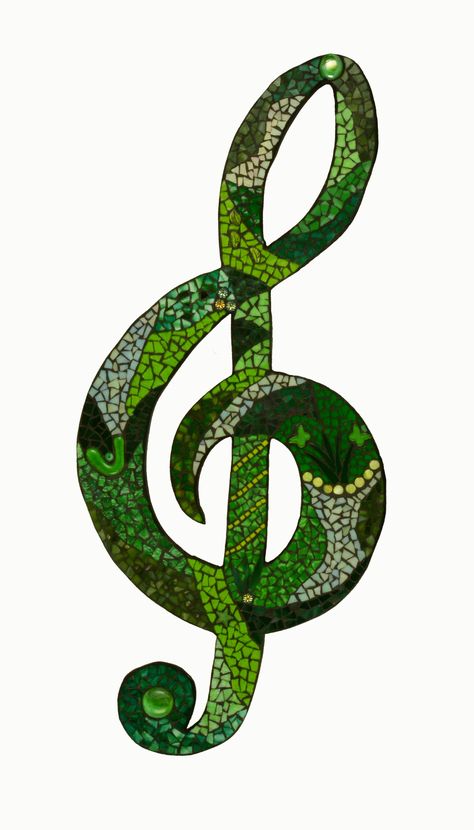 Green Stained Glass Mosaic Music Note Mosaic Music Notes, Music Image, 80s Party Decorations, Backyard Terrace, Irish Music, Music Life, Tile Projects, Music Images, Memorial Plaque