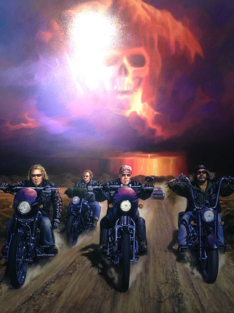 Sons of Anarchy art, Sturgis USA 2014 Anarchy Art, Sons Of Anarchy Cast, Sons Of Anarchy Mc, David Mann Art, Harley Davidson Images, Sons Of Anarchy Motorcycles, Sons Of Anarchy Samcro, Harley Davidson Artwork, Biker Stuff