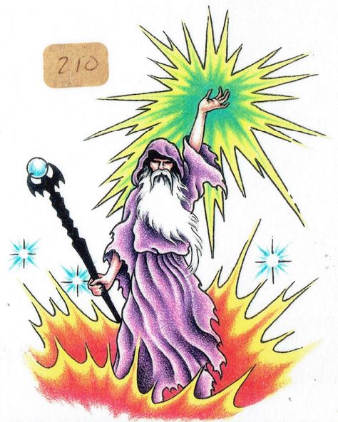 Tattoo Flash Appreciation on Instagram: “Official Tattoo Brand • Sheet 189 • 1992” Traditional Wizard Tattoo Flash, Wizard Tattoo Flash, Traditional Wizard Tattoo, Wizard Tattoo Design, Wizard Drawings, Wizard Tattoo, Vintage Tattoo Design, Futurism Art, Occult Tattoo