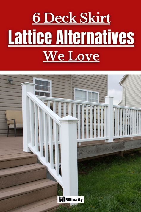 6 Deck Skirt Lattice Alternatives We Love Lattice Alternatives Under Decks, Deck Lattice, Deck Skirt, Deck Alternatives, Lattice Deck, Under Deck Storage, Trek Deck, Plastic Lattice, Deck Skirting