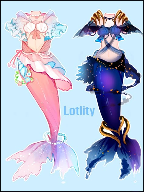 Mermaid Outfit Ideas, Outfit Ideas Drawing, Mermaid Anime, Clothing Sketches, Art Outfits, Mermaid Drawings, Fashion Drawings, Mermaid Outfit, Clothing Design Sketches