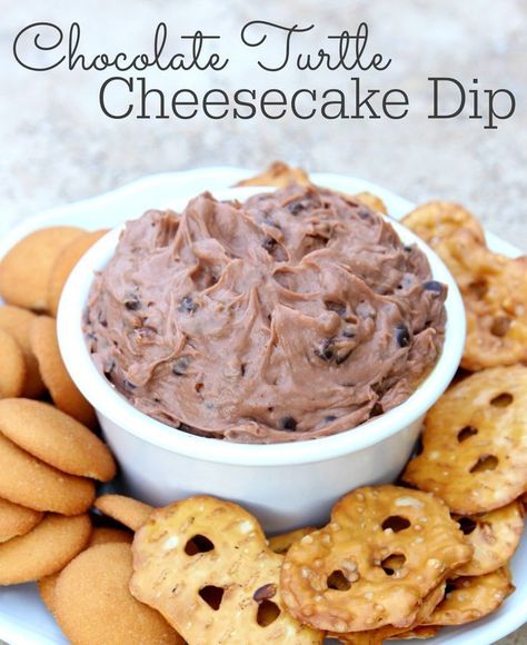 Need a delicious treat to take to a party or cookout? This Chocolate Turtle Cheesecake Dip is definitely a crowd-pleaser! Chocolate Turtle Cheesecake, Churro Waffles, Cheesecake Dip Recipe, Turtle Cheesecake Recipes, Dip With Cream Cheese, Cream Cheese Butter, Chocolate Turtle, Turtle Cheesecake, Butter Caramel