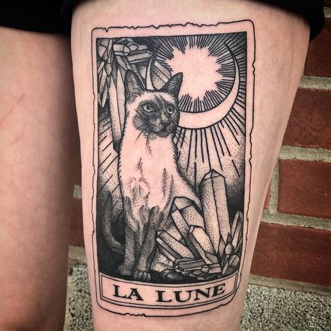 @griffinsalve @assassintattoostudio Siamese Cat Tattoos, Tattoo Gato, Tarot Tattoo, Tarot Card Tattoo, Black Cat Tattoos, Fairy Tattoo Designs, Cat Tattoos, Cat Tattoo Designs, Tattoo Cat