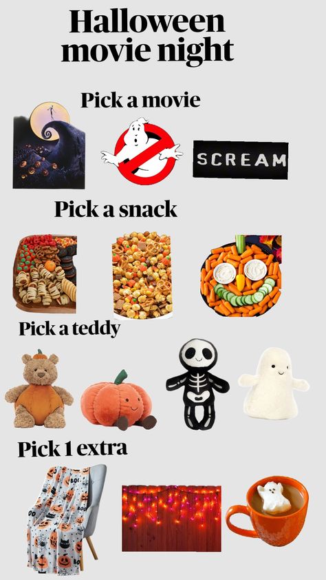 Halloween movie night- Comment your choice 🎃💗#halloween#movienight#halloweenmovienight#shuffles#fyp#cute Halloween Movie Night Toddler, Movie Theme Sleepover Ideas, Cute Halloween Sleepover Ideas, Things To Be For Halloween, Halloween Movie Night Aesthetic, Halloween Sleepover Ideas, Movie Night Activities, Sleepover Themes, Halloween Backrounds