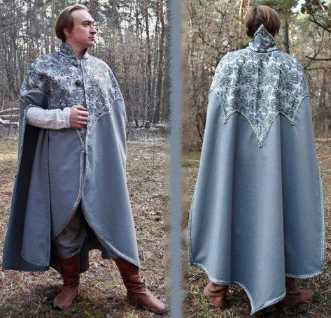 Elven Cloak, Fantasy Cloak, Medieval Fantasy Clothing, Elven Clothing, Medieval Tunic, Medieval Cloak, Magic Clothes, Fantasy Party, Wizard Costume