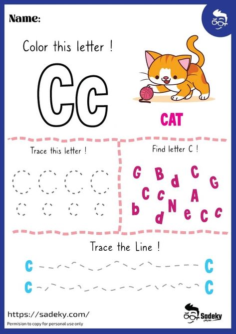 Free Printable Letter C Worksheets For Preschoolers | Sadeky C Worksheets Preschool, Letter C Worksheets For Preschool, Letter C Activity, Literacy Worksheets Preschool, Letter C Activities For Preschool, Letter C Worksheet, Kindergarten Classroom Rules, C Worksheet, Letter C Activities