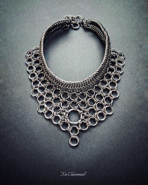 🛠 One of my popular chainmail design Chainmail Choker, Chainmaille Jewelry Patterns, Chainmail Patterns, Chainmail Necklace, Goth Choker, Chainmail Jewelry, Choker Collar Necklace, Chain Maille Jewelry, Special Necklace