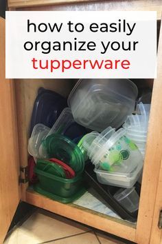 Organizing Tupperware, Organize Tupperware, Tupperware Organization, Kitchen Organization For Small Spaces, Organized Ideas, Tupperware Organizing, Clutter Help, Kitchen Cupboard Organization, Tupperware Storage