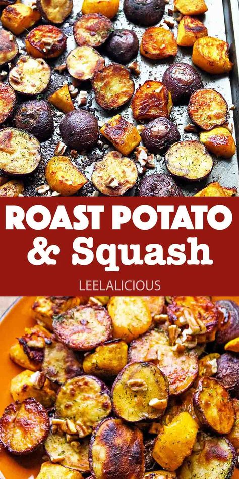 Acorn Squash And Potatoes, Roasted Butternut Squash And Sweet Potatoe, Roasted Butternut Squash And Potatoes, Potato And Butternut Squash Recipes, Roasted Potatoes And Squash In Oven, Roasted Squash And Potatoes, Roasted Potatoes And Butternut Squash, Potato And Squash Recipes, Squash And Potato Recipes