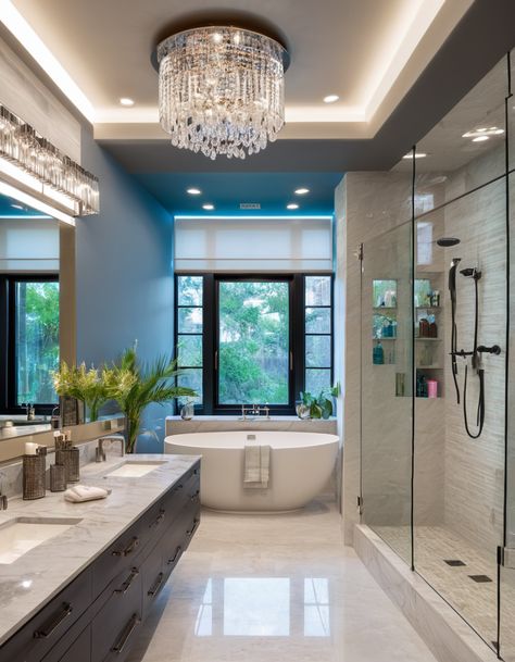 45 Modern Bathroom Ideas To Elevate Your Home Design Kohler Bathroom Design, Small Bathroom Renovations Master, Large Bathroom Remodel Ideas, Large Bathroom Design Ideas, Large Walk In Showers Master Suite, Master Bathrooms Luxury Modern, Dream Bathrooms Luxury Modern, Bathroom Ideas Natural, Dream Bathroom Luxury