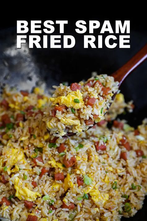 Spam Fried Rice Recipe, Spam Recipes Dinners, Fried Rice Recipe Video, Doenjang Recipe, Spam Fried Rice, Spam Recipes, Bulgogi Recipe, Hawaiian Food, Fried Rice Recipe