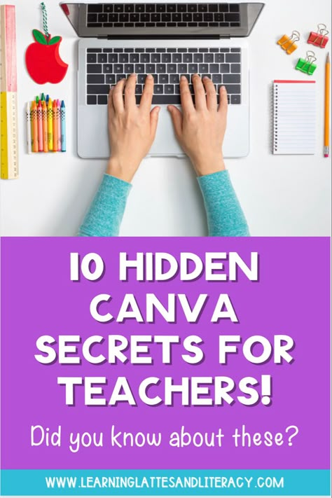 A blog post with Canva tips for teachers Canva Secrets, Canva Tricks, Technology Posts, Canva Hacks, Teacher Freebies, Teacher Tech, Projects Design, Classroom Board, Canvas Learning