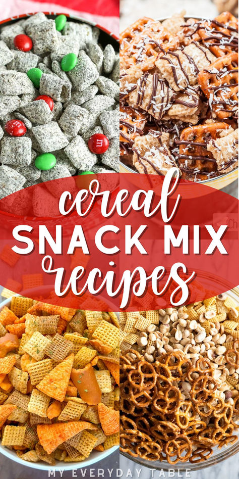 cereal snack mix Recipes Using Chex Cereal, Holiday Snack Mixes, Chex Mix Recipes Original Traditional, Cereal Snack Mix Recipes, Holiday Snack Mix Ideas, Crispix Snack Mix Recipe, Chex Cereal Recipes, Christmas Chex Mix Recipe, Salty Chex Mix