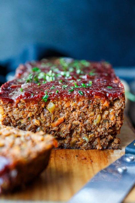 Best Vegan Meatloaf | Feasting At Home Best Plant Based Meals, Meatless Gluten Free Meals, Vegan Recipes Lentils, High Protein Supper, Celery Soup Recipes, Vegetarian Protein Meals, Plant Based Protein Meals, Lentil Meat, Dinner Recipes High Protein