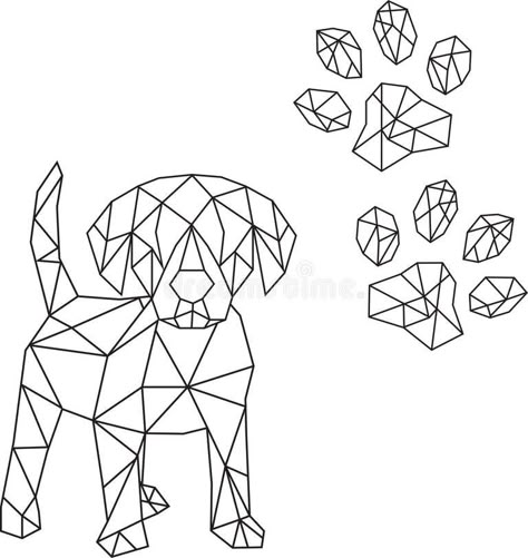 Geometric Dog Illustration, Logo Batman, 3d Pen Art, Card Embroidery, Doggy Daycare, Geometric Dog, Dog Art Print, Daycare Ideas, Dog Print Art