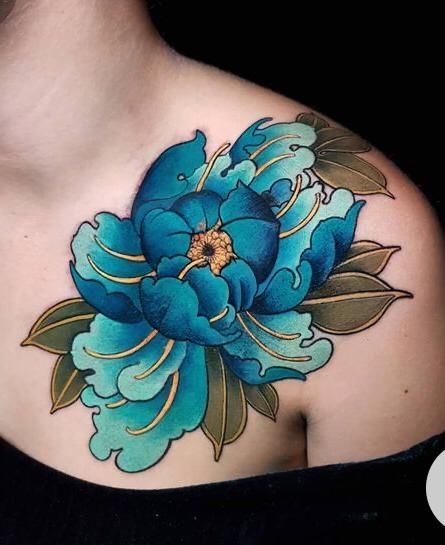 birth flower tattoos Blue Flower Tattoos, Japanese Flower Tattoo, Chrysanthemum Tattoo, Birth Flower Tattoos, Tatuaje A Color, New School Tattoo, Flower Tattoo Designs, Cover Up Tattoos, Neo Traditional