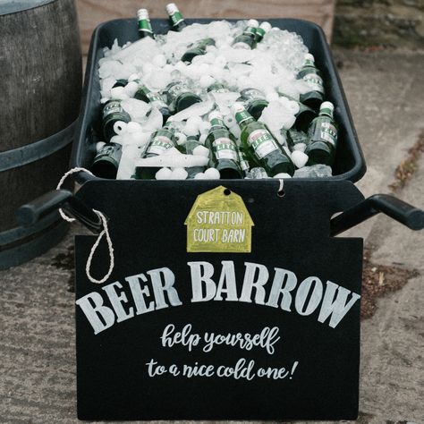 Beer Barrow! Fabulous ideas from Stratton Court Barn for your drinks reception… Beer Barrow, Drinks Reception, Beer Wedding, Tasty Drinks, Glass Of Champagne, Wedding Drink, Refreshing Cocktails, Wedding Food, Come And See