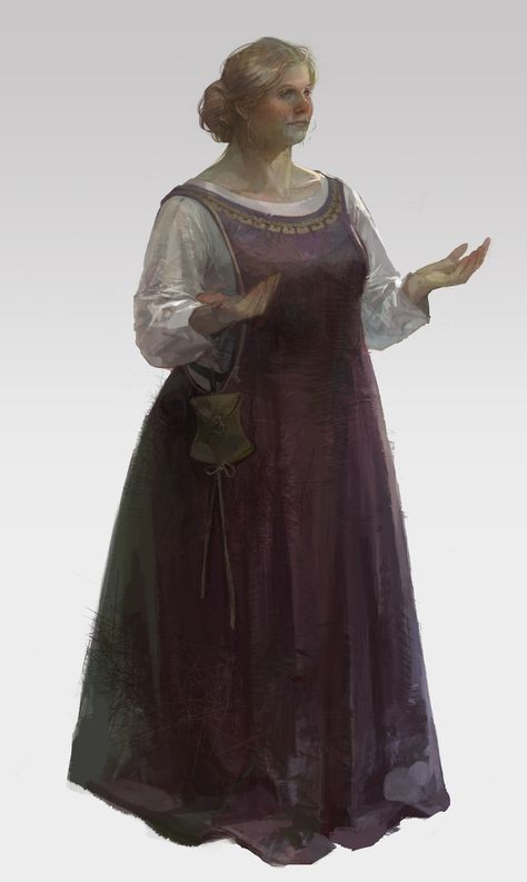 Peasant Fantasy Art, Peasant Character Design, Dnd Peasant, Medieval Peasant Woman, Fantasy Peasant, Asoiaf Fashion, Peasant Art, Medieval Peasant, Human Character