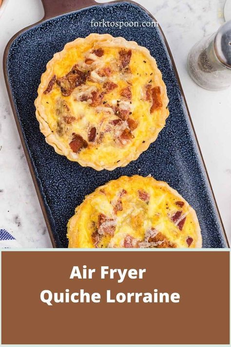 Bacon And Egg Quiche, Air Fryer Quiche, Nuwave Air Fryer, Egg Quiche, Air Fryer Bacon, Quiche Lorraine Recipe, Air Fryer Oven Recipes, Air Fryer Dinner Recipes, Air Fryer Recipes Easy