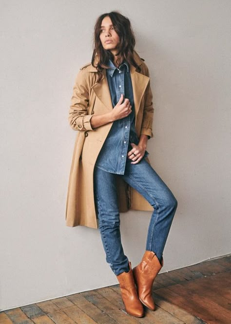 Brown Coats, Denim Outfit Men, Levis Jean, Trench Coat Outfit, Casual Outfit Inspiration, All Jeans, Signature Look, Laura Lee, Style Mistakes