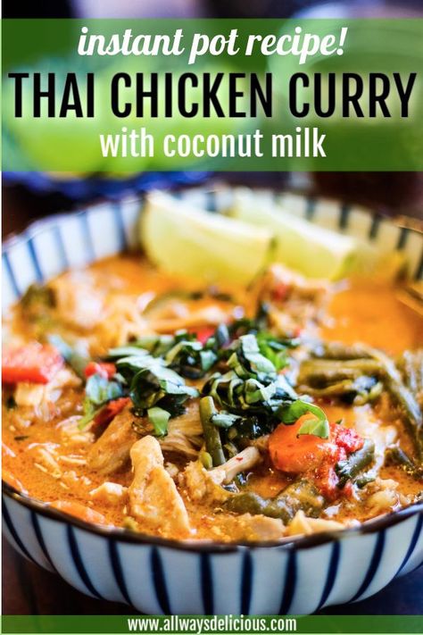 Japanese Curry Instant Pot, Pressure Cooker Dinner Recipes, Instapot Duo, Instant Pot Thai, Instant Pot Meals, Thai Chicken Curry, Keto Pasta, Ip Recipes, Coconut Curry Chicken