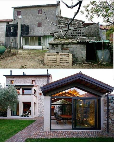 House Makeovers, House Before And After, Exterior Makeover, Amazing Buildings, Design Del Prodotto, Brick House, Beautiful Interiors, Fixer Upper, Home Fashion