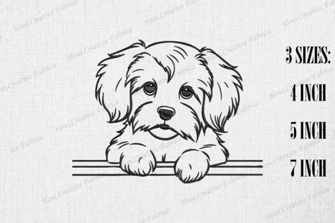 Cute Havanese Dog Peeking Wall · Creative Fabrica Dog Peeking, Havanese Dog, Havanese Dogs, Embroidery Machine, Creative Fabrica, Linux, Click Here, Machine Embroidery, Mac