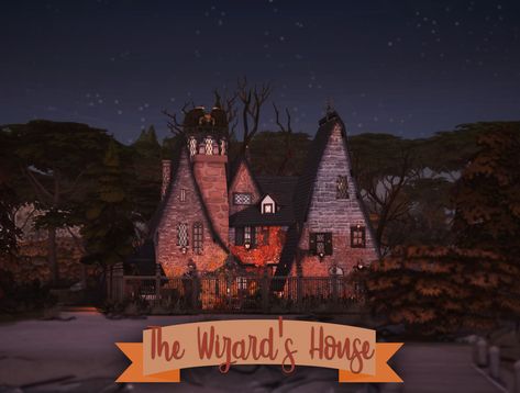 The Wizard’s House 30x20 no cc 2 floors  2 bedrooms 2 bathrooms garden built on the Windenburg Island DOWNLOAD I used THIS glorious preset by @fuchsiateasims to take the screenshots <3 Happy Halloween... Ts4 Builds, Wizard House, Sims Ideas, Sims 4 House Design, Sims Building, House No, Hollywood Walk Of Fame Star, Sims 4 Build, Cc Sims