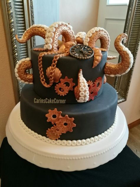 Kraken Cake, Mythical Party, Under Sea Cake, Bourbon Birthday, Fun Things To Bake, Is It Cake, Boy Birthday Cakes, Monster Birthday Cakes, Pirate Birthday Cake