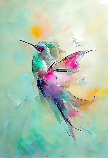 Hummingbird Artwork, Hummingbird Painting, Hummingbird Art, Female Art Painting, Butterfly Painting, Happy Paintings, Nature Art Painting, Watercolor Bird, Mural Art