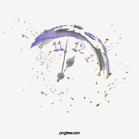 Clock Watercolor Painting, Time Illustration Clock, Clock Art Drawing, Clock Illustration Art, Clock Artwork, Watercolor Clock, Cinderella Tattoo, Clock Watercolor, Clock Png