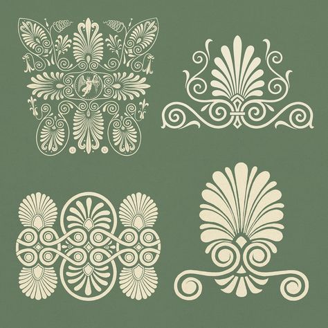 Beige Greek ornamental element psd set | free image by rawpixel.com / Baifern Ancient Greece Pattern, Ancient Greek Motifs, Greek Elements, Greek Motifs, Greek Ornament, Egyptian Motifs, Authentic Design, Shape And Form, Set Free