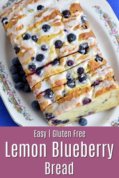 Gf Lemon Blueberry Bread, Lemon Blueberry Loaf Gluten Free, Blueberry Breakfast Cake Gluten Free, Gluten Free Blueberry Lemon Bread, Gluten Free Blueberry Recipes Easy, Gf Lemon Blueberry Muffins, Gluten Free Blueberry Dessert Recipes, Gf Blueberry Bread, Gluten Free Breakfast Bread Recipes