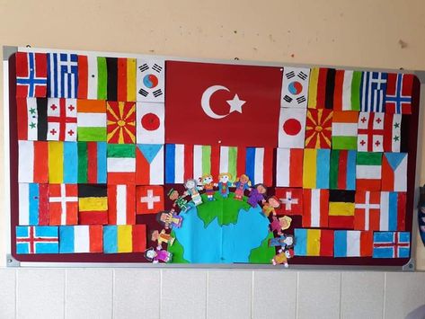 United Nations Day, School Board Decoration, Culture Day, Board Decoration, Classroom Crafts, Stage Decorations, International Day, School Decorations, United Nations