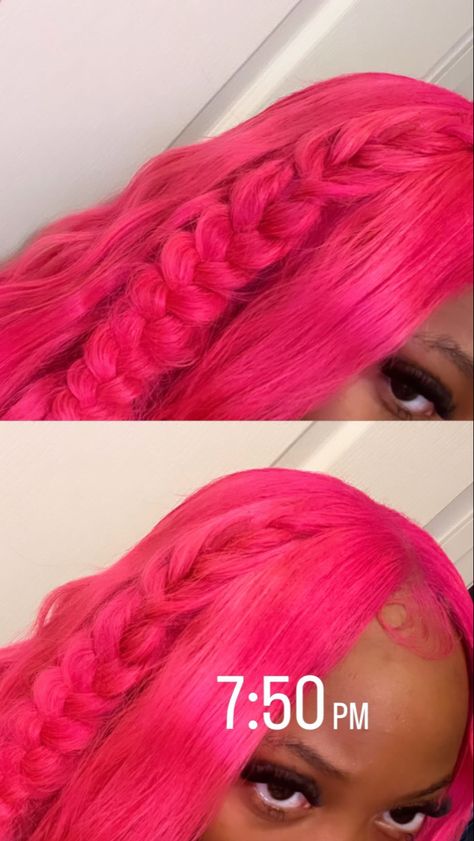 Wig Frontal, Hair Color Streaks, Quick Weave Hairstyles, Dyed Hair Inspiration, Pink Wig, Pretty Braided Hairstyles, Pretty Hair Color, Slick Hairstyles, Hair Laid