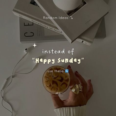 instead of “Happy Sunday” use these:🥰 #saturday #sunday #weekend #quotes #quotesoftheday #caption #notes #instagramtips #randomthoughts #fyp #margesn #smm Sunday Captions, Weekend Quotes, Happy Sunday Quotes, Sunday Quotes, Saturday Sunday, Instagram Tips, Quote Aesthetic, Happy Sunday, Quotes