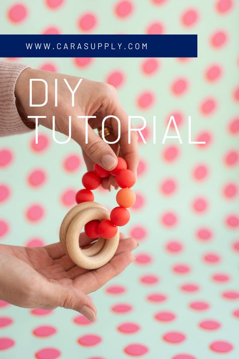 How To Make Teething Rings, Diy Silicone Teether Tutorial, Teething Beads Diy, Teething Rings Diy, Silicone Bead Teethers, Diy Teething Toys, Diy Teething Ring, Silicone Crafts, Best Teething Toys