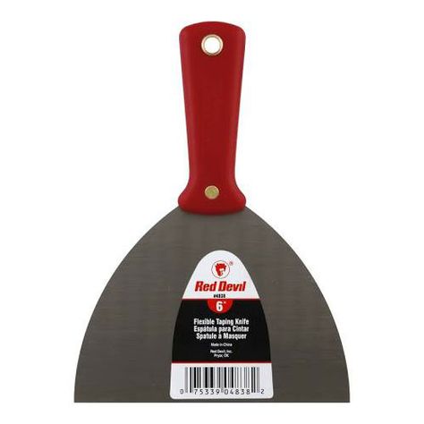 Red Devil 4838 Economy Steel Putty Knife - 6" Flexible Putty Knife Putty Knife, Red Devil, High Carbon Steel, Carbon Steel, Hand Tools, Rust, Tools, Red