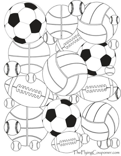 FREE printables! Colouring Pages for Adults and Kids. Sport Balls. Baseball, basketbal, football, soccer, and tennis. The Flying Couponer | Family. Lifestyle. Saving Money. Sports Coloring Sheets Free Printable, Colouring Pages For Adults, Sports Crafts, Football Coloring Pages, Printable Sports, Sports Coloring Pages, Printables Free Kids, Sport Craft, Coloring Pages For Boys