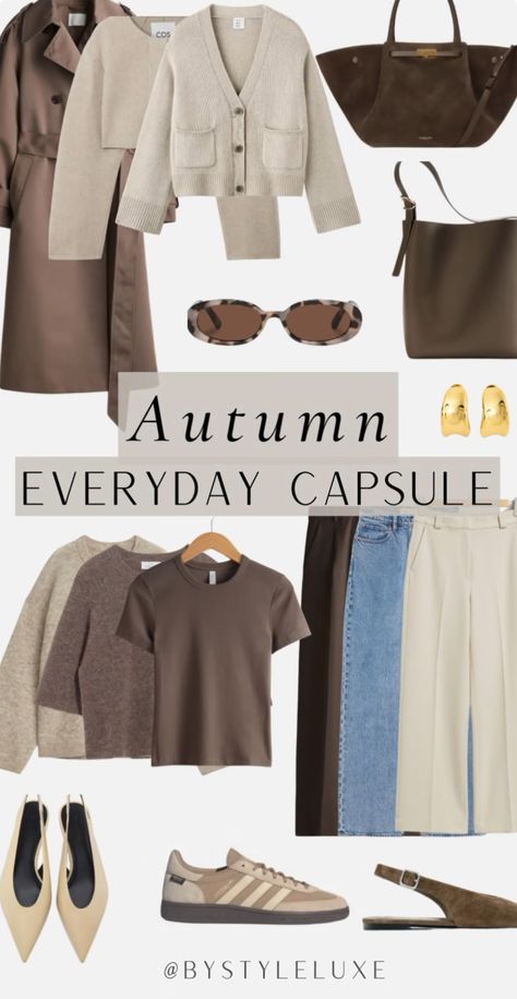 Neutral Earth Tone Outfits, Coffee Pants Outfits, Fall Winery Outfit Wine Tasting Casual, Coffee Brown Pants Outfit, What To Wear To A Winery, Winery Outfit Fall Wine Tasting, Soft Autumn Capsule Wardrobe, Winery Outfit Fall, Trendy Capsule Wardrobe